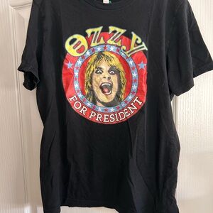 Ozzy for President Black T-Shirt Large